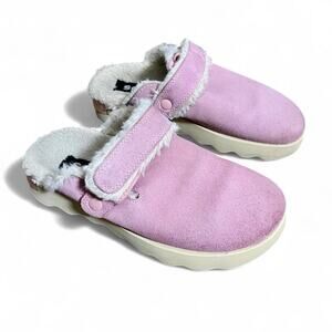 Sorel Viibe Suede Cozy Women's Clog Pink Size 7 Warm Soft Slip Ons